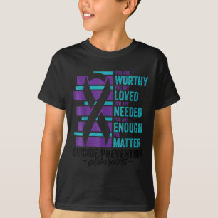 Camiseta Prevenção do Suicídio Conscientização Você É Digno