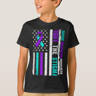 Camiseta Prevenção do Suicídio Suporte Combater Estigma Con