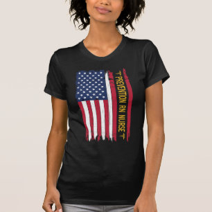 Camiseta Prevenção Rn Enfermeira Bandeira Americana