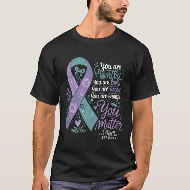 Camiseta Prevenção Suicida Sensibilização Apoio Positivo (Frente)