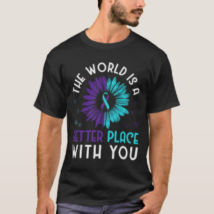 Camiseta Prevenção Suicida Sensibilização Teal E Roxo