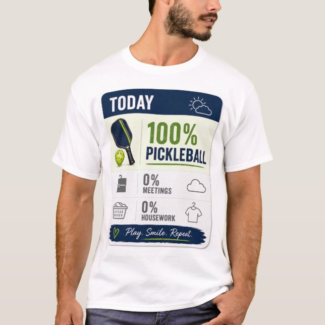Camiseta Previsão da vida diária de Pickleball (Frente)