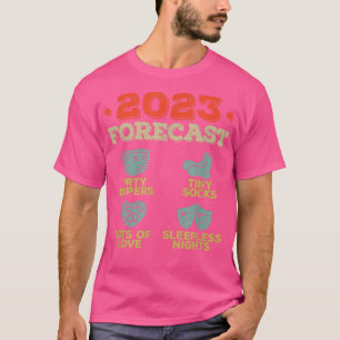 Camiseta Previsão de 2023 Novo Pai Mãe Esperando Anúncio do