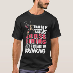 Camiseta Previsão de Cowgirl Montando a Cavalo com Chance d