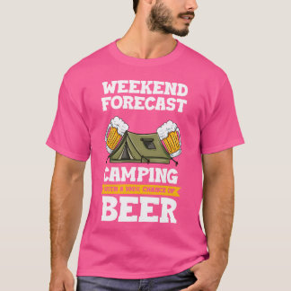 Camiseta Previsão de fim de semana Acampando com chance de 
