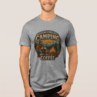 Camiseta Previsão de fim de semana: Acampando com chance de