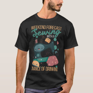 Camiseta Previsão de Fim de Semana Costurando Com Chance de