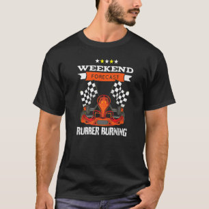 Camiseta Previsão de fim de semana de borracha queimando Ka
