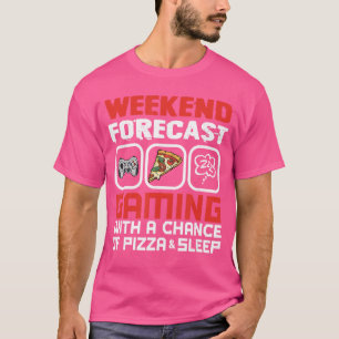 Camiseta Previsão de fim de semana de jogos com chance de p