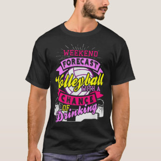 Camiseta Previsão de Fim de Semana de Voleibol com Possibil