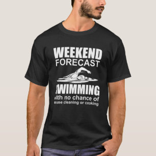 Camiseta Previsão de Fim de Semana Funny Nadando Humor Nada