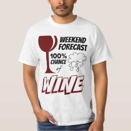 Camiseta Previsão de fim de semana Nuvem 100% Chance de Vin