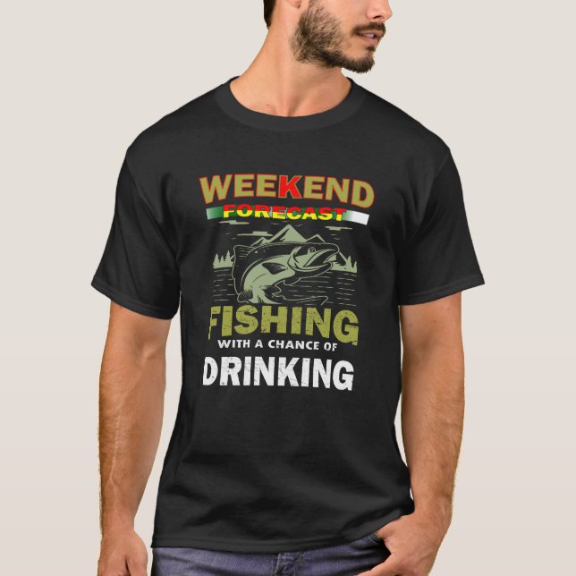 Camiseta Previsão de fim de semana Pesca (Frente)