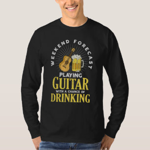 Camiseta Previsão De Fim De Semana Tocando Violão Com Uma P