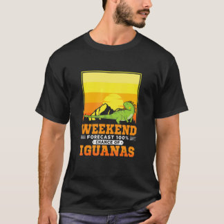Camiseta Previsão de final de semana de 100 chances de Igua