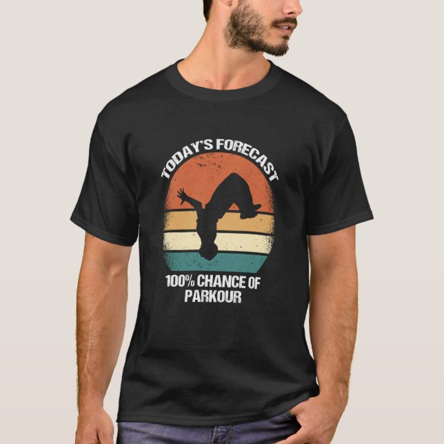 Camiseta Previsão de hoje 100 Chances de Parkour (Frente)