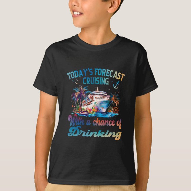 Camiseta Previsão de Hoje Navegando Com Chance de Beber (Frente)