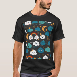 Camiseta Previsão de Tempo de Cartoon Padrão Invisível