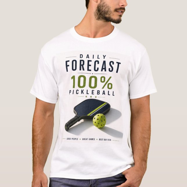 Camiseta Previsão diária de vida de Pickleball (Frente)