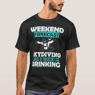 Camiseta Previsão Divertida de Fim de Semana Parapente Com