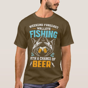 Camiseta Previsão do fim de semana de pesca da Walleye com
