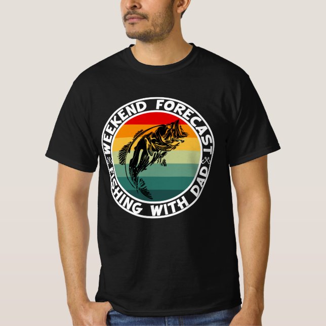Camiseta Previsão do fim de semana Pesca com pai (Frente)