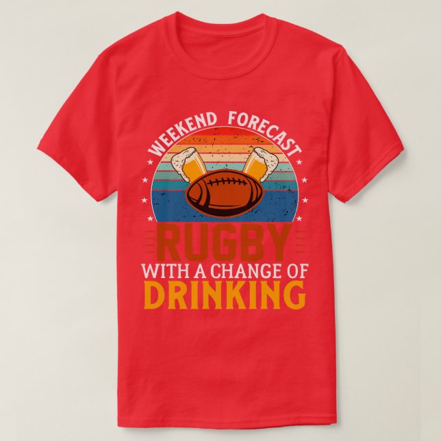 Camiseta previsão do fim de semana Rugby com mudança de beb (Frente do Design)
