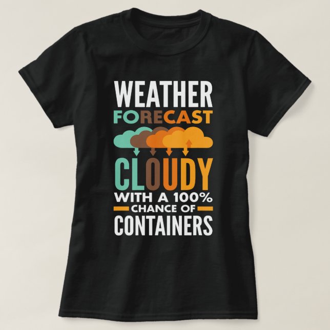 Camiseta Previsão do Tempo de Computação em Nuvem do DevOps (Frente do Design)