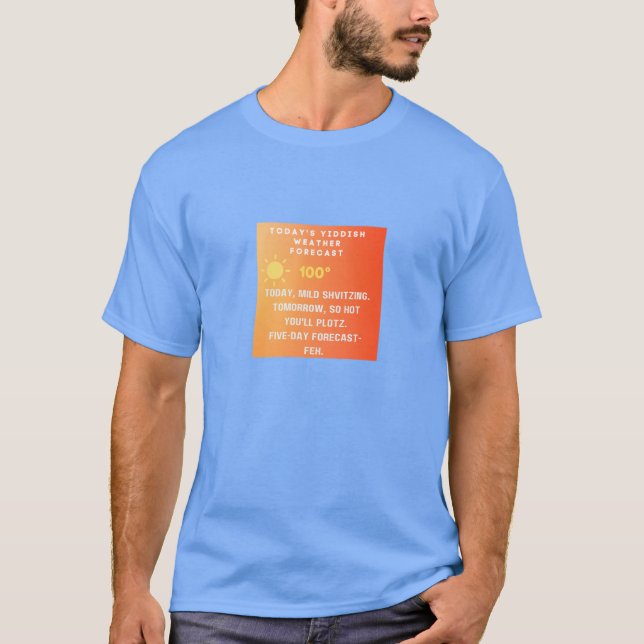 Camiseta Previsão do Tempo em Iídiche  (Frente)