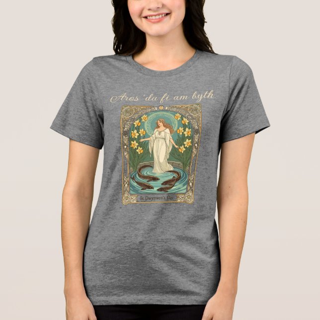 Camiseta Previsão dos Amantes' Fortunas Poço de Dwynwen e S (Frente)