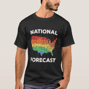 Camiseta Previsão Nacional Imprimo Gay do Mapa Americano do