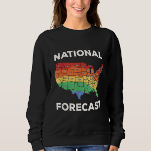 Camiseta Previsão Nacional Imprimo Gay do Mapa Americano do