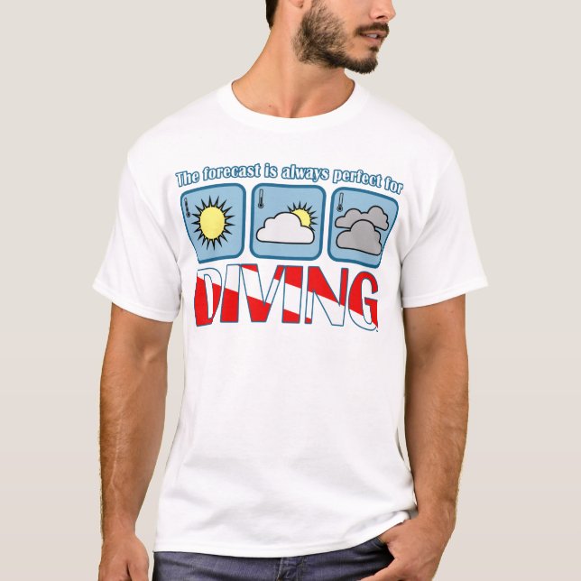 Camiseta Previsão para mergulho (Frente)