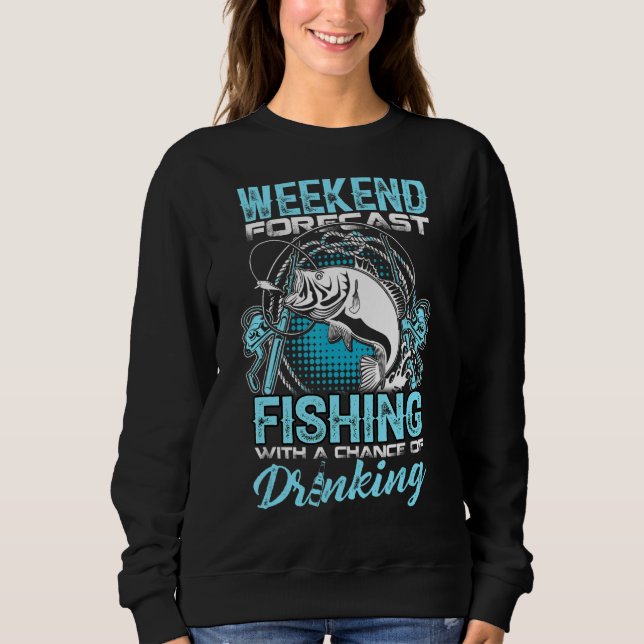 Camiseta Previsão Semanal Da Pesca Com Mudança De Bebendo (Frente)