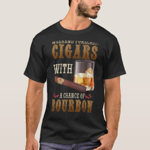Camiseta Previsão Semanal De Charutos E Uísque Bourbon