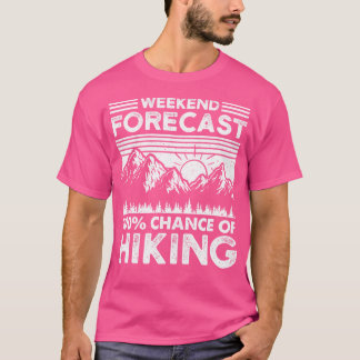 Camiseta Previsões do Fim de Semana do Funny Mountain Hiker
