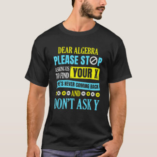 Camiseta Prezados presentes em álgebra para homens Mulheres