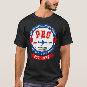 Camiseta PRG Vaclav Havel Aeroporto de Praga Vintage Design