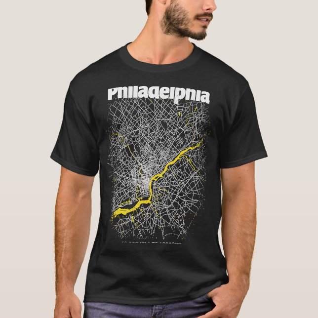 Camiseta Prid do Mapa de Hometown na Pensilvânia, na Filadé (Frente)