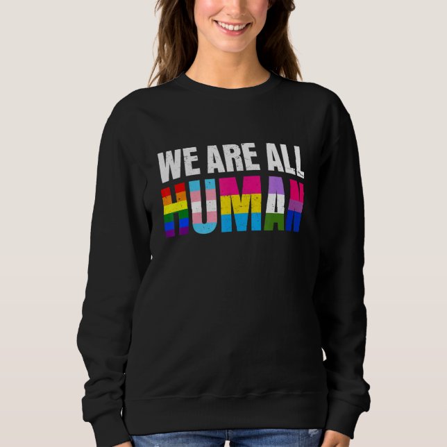Camiseta Pride Ally Equality Bi Bisexual Trans Queer Humano (Frente)