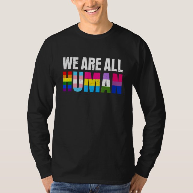 Camiseta Pride Ally Equality Bi Bisexual Trans Queer Humano (Frente)