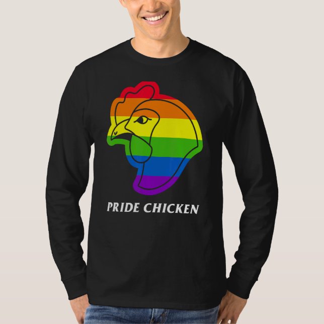 Camiseta Pride Chicken Lgbt Pun Fried Rainbow Flag Buffalo (Frente)