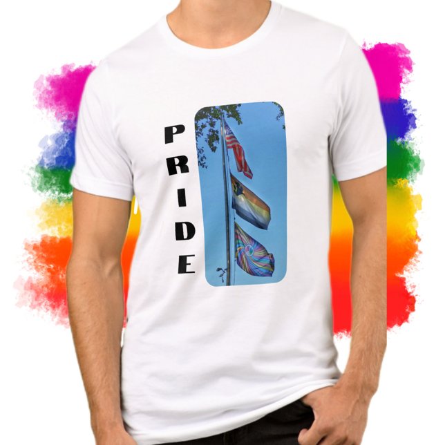 Camiseta Pride Flags EUA Rainbow Peace Bear Irmandade (Criador carregado)