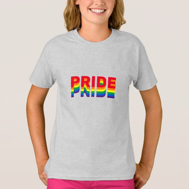 Camiseta Pride lgbt lgbtq gay arco-íris cinza (Frente)