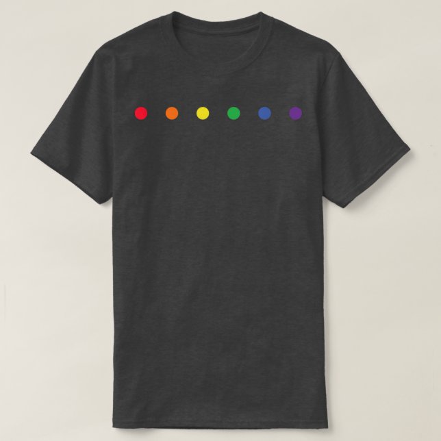 Camiseta Pride Mês Bolinhas LGBT Arco-Íris Lésbica Igual (Frente do Design)
