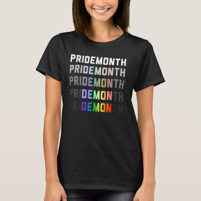 Camiseta Pride Month Demon LGBTQ+ Gay Pride Month Transgend (Frente)