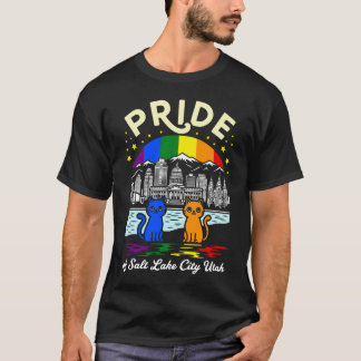 Camiseta Pride of Salt Lake City Utah Cats Rainbow Flag