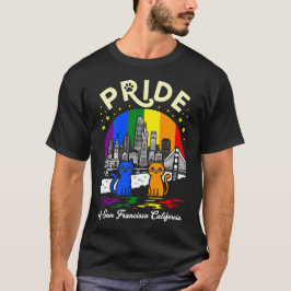 Camiseta Pride of San Francisco City California Cats Rainbo