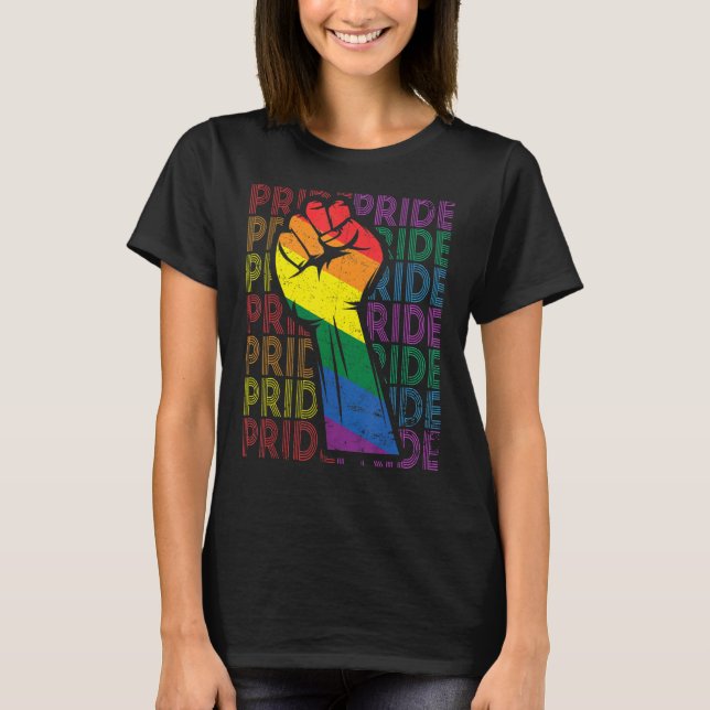 Camiseta Pride Power Fist Lgbt Mês Gay Lésbica Transgenda (Frente)