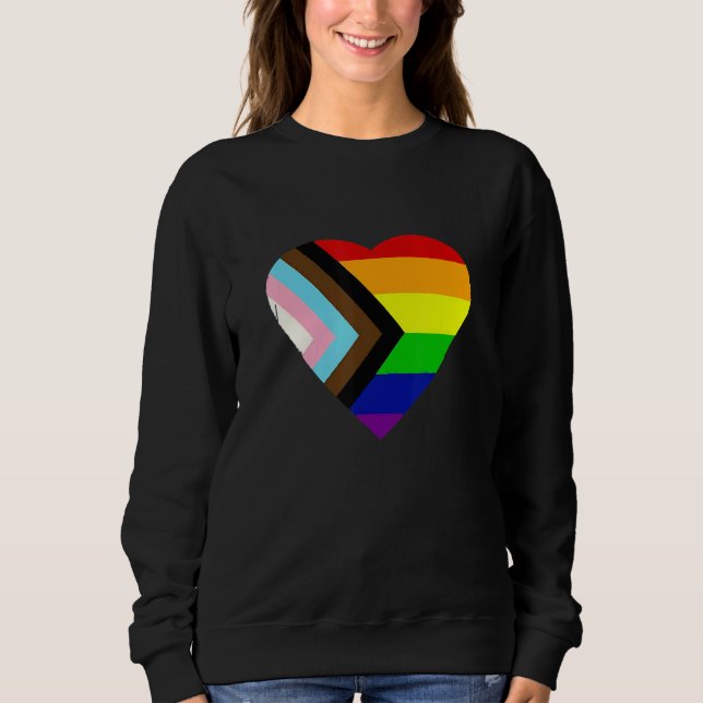 Camiseta Pride Progress Rainbow Flag LGBT + Trans und Queer (Frente)